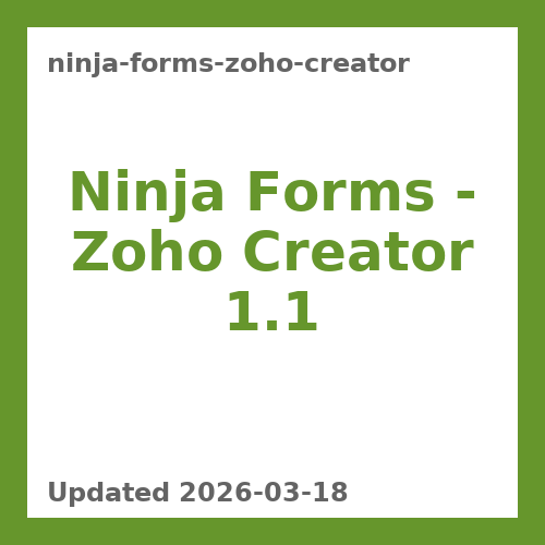 Ninja Forms – Zoho Creator 1.1