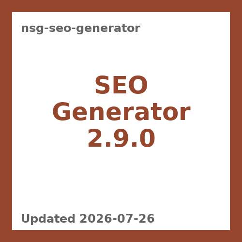 SEO Generator 2.9.0