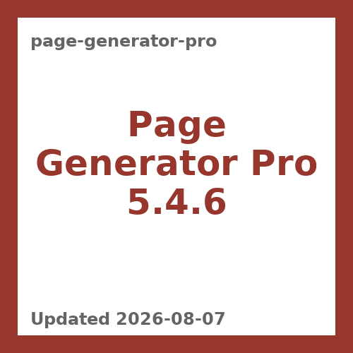 Page Generator Pro 5.4.6