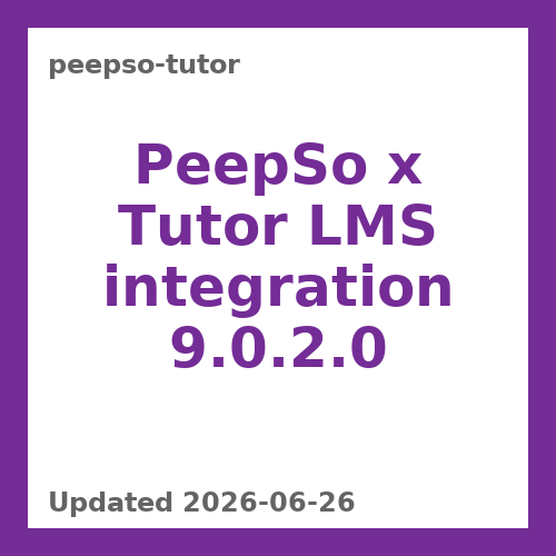 PeepSo x Tutor LMS integration 9.0.2.0