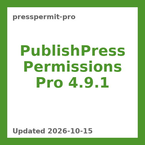 PublishPress Permissions Pro 4.9.1