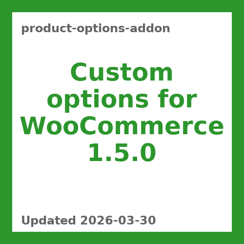 Custom options for WooCommerce 1.5.0