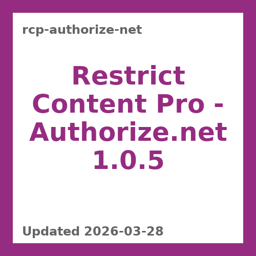 Restrict Content Pro - Authorize.net 1.0.5
