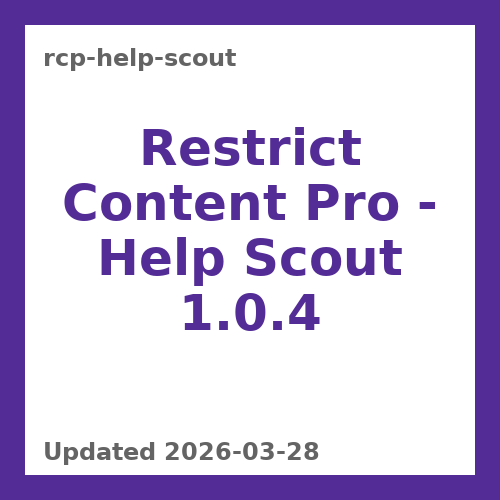 Restrict Content Pro – Help Scout 1.0.4