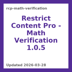 Restrict Content Pro – Math Verification 1.0.5