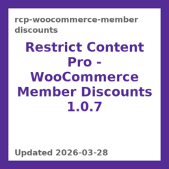 Restrict Content Pro – WooCommerce Member Discounts 1.0.7