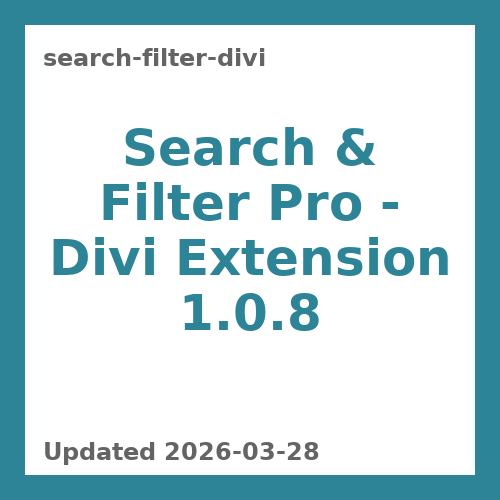Search & Filter Pro - Divi Extension 1.0.8