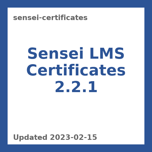 Sensei Certificates 2.2.1