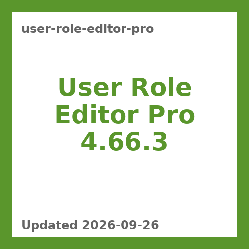 User Role Editor Pro 4.66.3