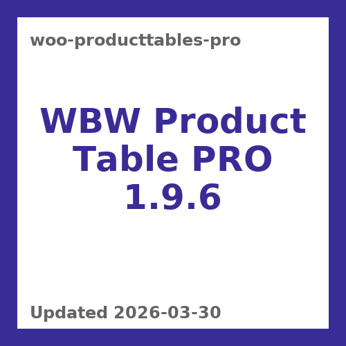 WBW Product Table PRO 1.9.6