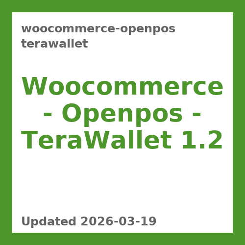 Woocommerce – Openpos – TeraWallet 1.2