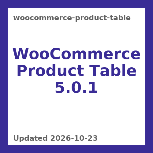 WooCommerce Product Table 5.0.1