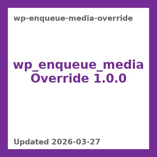 wp_enqueue_media Override 1.0.0