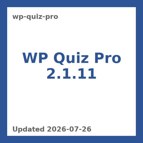WP Quiz Pro 2.1.11