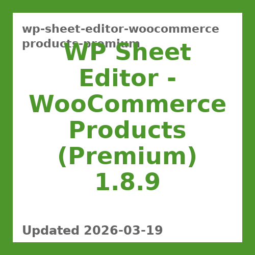WP Sheet Editor – WooCommerce Products (Premium) 1.8.9