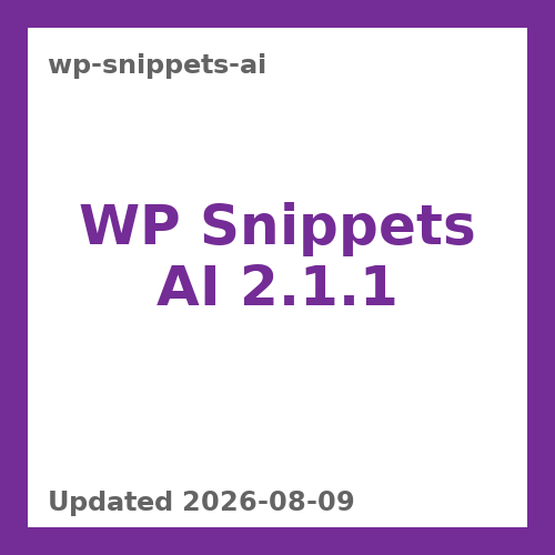 WP Snippets AI 2.1.1