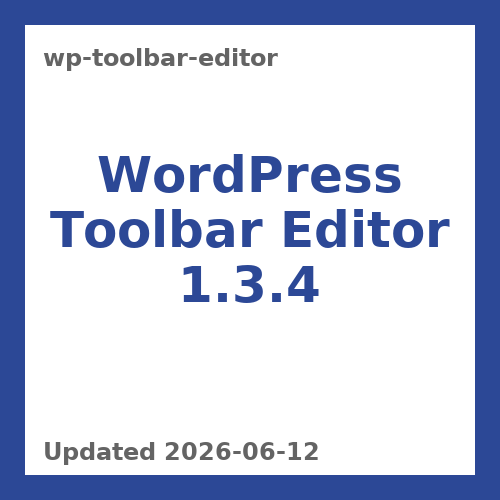 WordPress Toolbar Editor 1.3.4