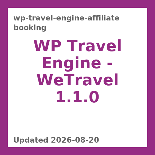 WP Travel Engine - WeTravel 1.1.0