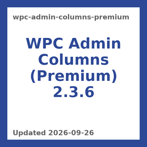 WPC Admin Columns (Premium) 2.3.6
