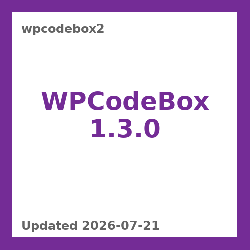 WPCodeBox 1.3.0