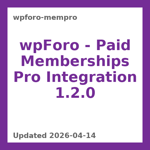 wpForo - Paid Memberships Pro Integration 1.2.0