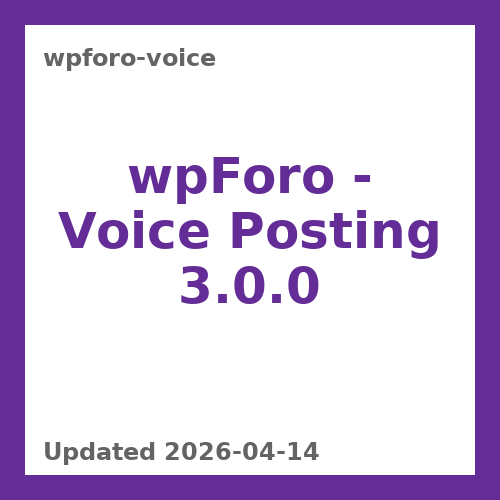 wpForo - Voice Posting 3.0.0