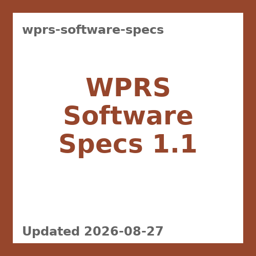 WPRS Software Specs 1.1