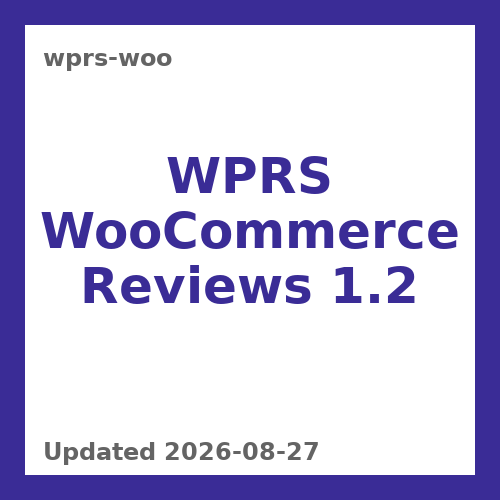 WPRS WooCommerce Reviews 1.2