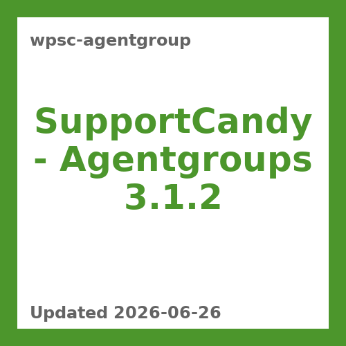 SupportCandy – Agentgroups 3.1.2