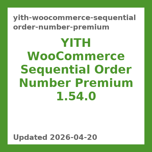 YITH WooCommerce Sequential Order Number Premium 1.54.0